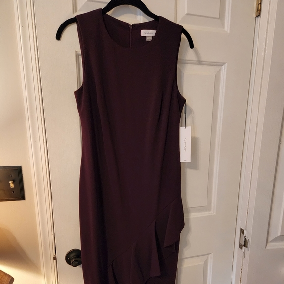Calvin Klein Dresses & Skirts - NWT Calvin Klein | Dark Purple/Plum, Ruffle Hem Dress | size: 6
